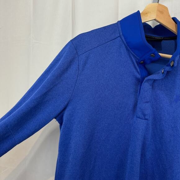 UNDER ARMOUR Mens Storm Sweater Fleece Snap Mock Pullover Golf Top Blue Size M - Picture 5 of 9